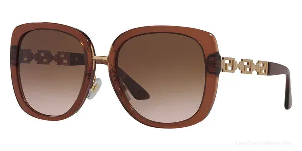Lunettes de soleil Versace VE4407D 532413 56 - Transparent Brown/Matte Gold authentique Versace - Lunettes de soleil Fès Lamtioui Optique
