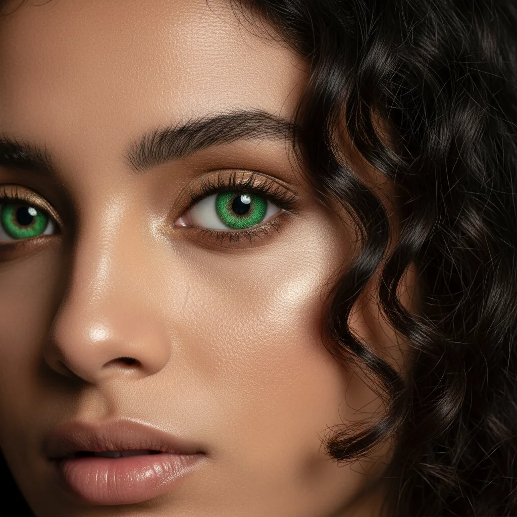 Lentilles de contact couleur vert bleu miel opticien Fes Maroc Lamtioui